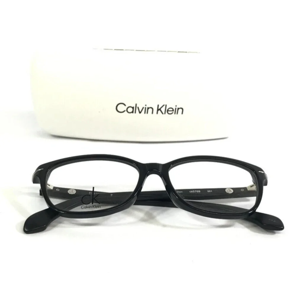 Calvin Klein Eyeglasses Frame ck5769 001 Black Silver Cat Eye Full Rim 51-15-135